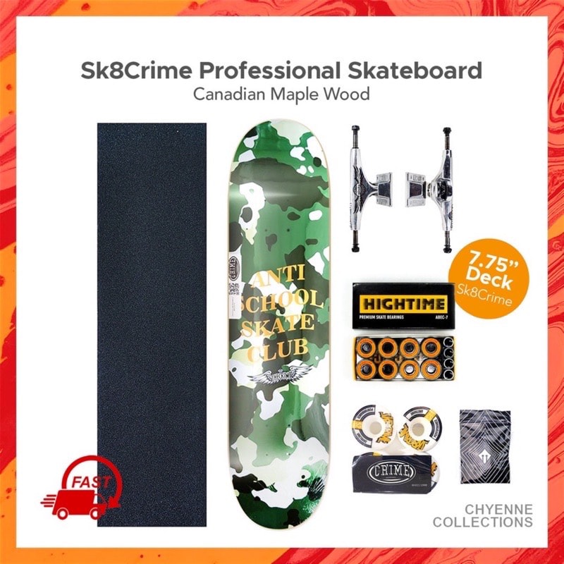 Sk8Crime Professional Skateboard Complete Full Set
