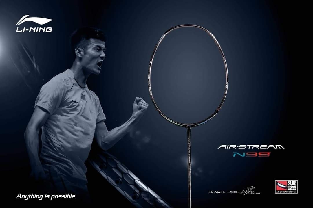 Li-Ning Air Stream N99 Chen Long Badminton Racket (Black)