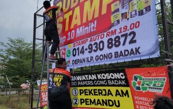 Jom iklankan kedai anda Mini billboard Terengganu