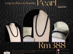 set Long Necklace + Bracelet Freshwater Pearl/ 3A Grade